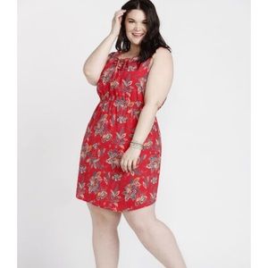 Warehouse One Sleeveless red paisley dress